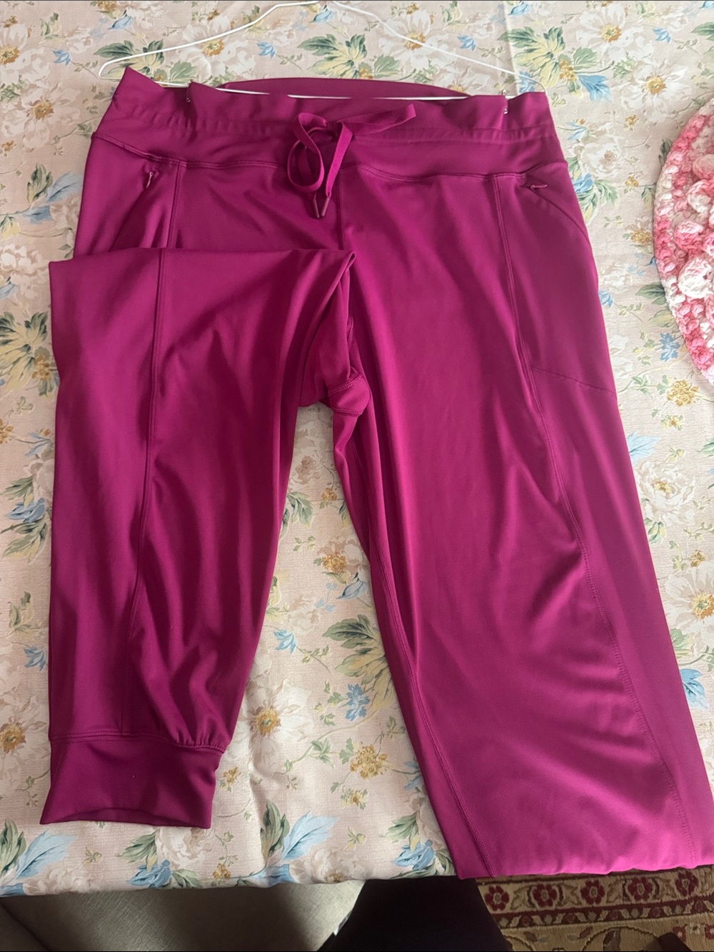 PINK Victoria's Secret Bright Fuchsia Drawstring Track Joggers - Picture 1 of 3